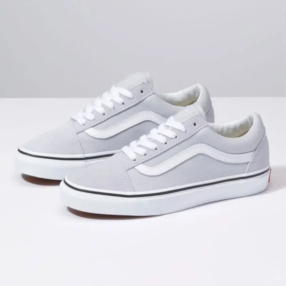 NIB Authentic VANS Old Skool Low Top Canvas Shoes Grey Dawn/True White - Sz 8 - Picture 1 of 4